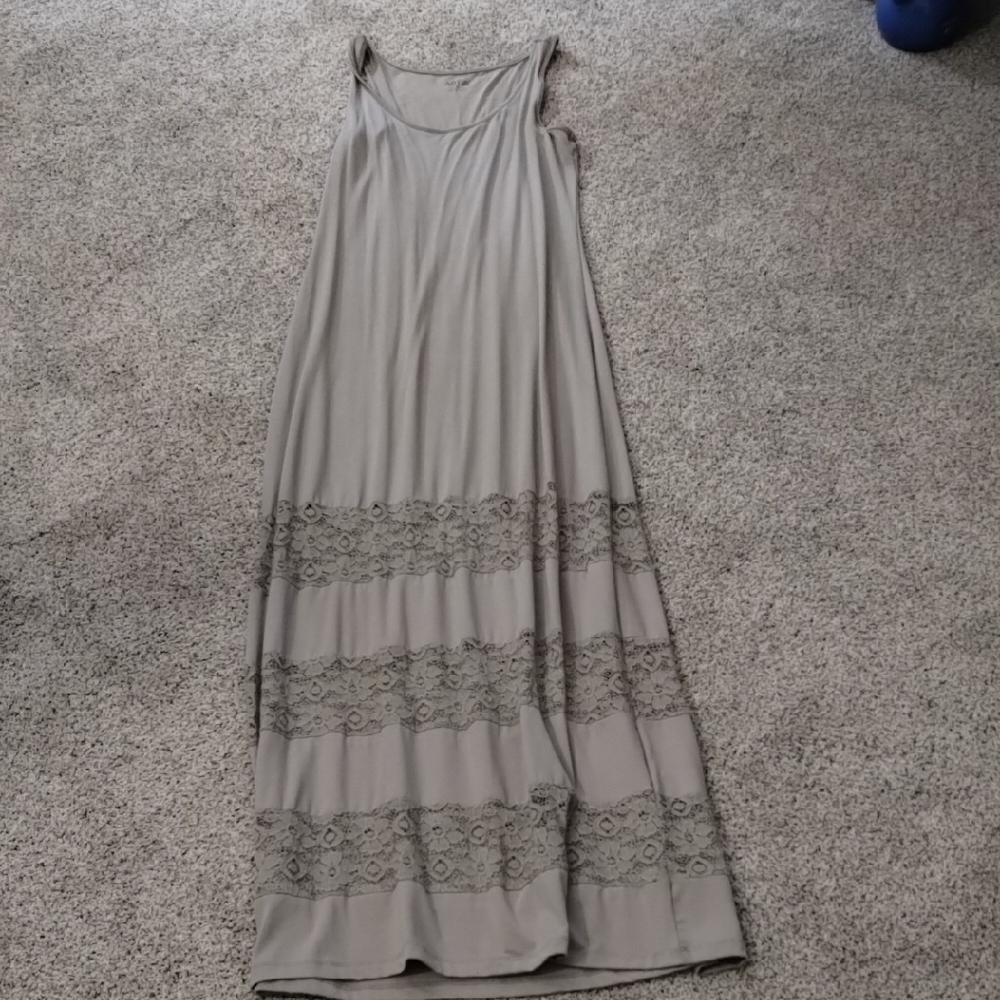 Apt. 9 Gray Lace-Trim Maxi Dress